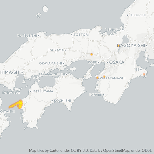 Bedrijfsconcentratie in Postcode 796 - Ehime