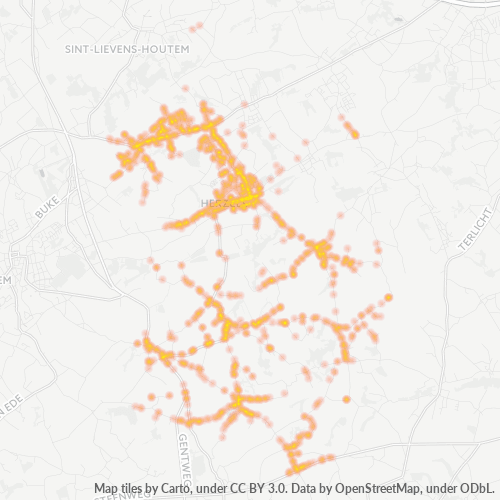 Bedrijfsconcentratie in Postcode 9550 - België