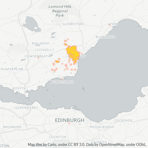 Concentració d'empreses a Codi Postal KY2 - Kirkcaldy, Escòcia
