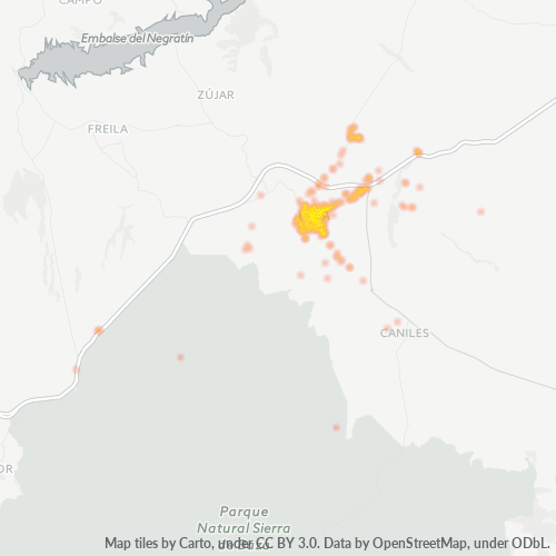 Bedrijfsconcentratie in Postcode 18800 - Baza, Andalusië