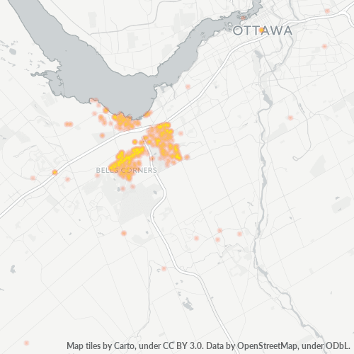 Verksamhetskoncentration i Postnummer K2H - Ontario