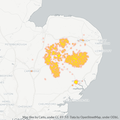 Concentració d'empreses a Codi Postal IP2 - Ipswich, Anglaterra