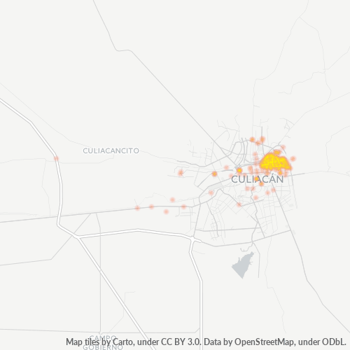 Verksamhetskoncentration i Postnummer 80060 - Culiacán, Sinaloa