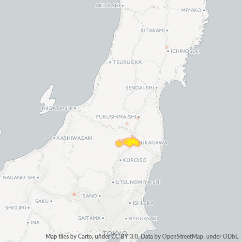 Bedrijfsconcentratie in Postcode 962 - Fukushima (prefectuur)
