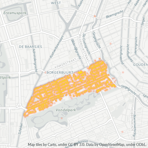 Dami ng Negosyo sa Postal Code 1054 - Amsterdam, Provincie Noord-Holland