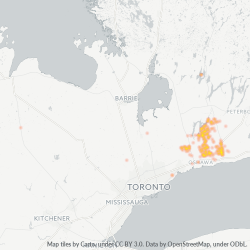 Bedrijfsconcentratie in Postcode L0B - Ontario