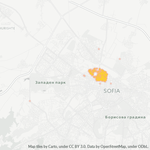 Bedriftskonsentrasjon i Postnummer 1233 - Sofia, Sofiya-Grad