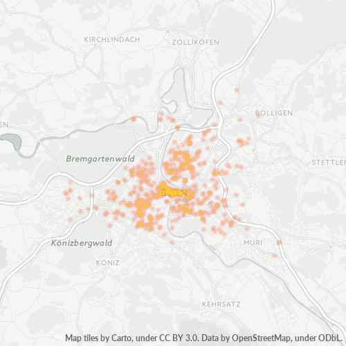 Verksamhetskoncentration i Postnummer 3000 - Bern, Bern (kanton)