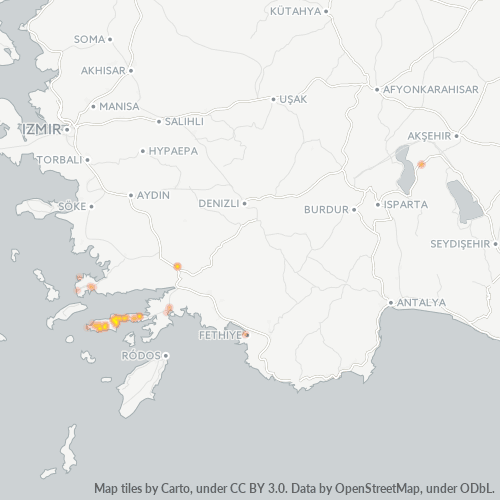 Business Concentration in Postal Code 48900 - Datça, Muğla Province
