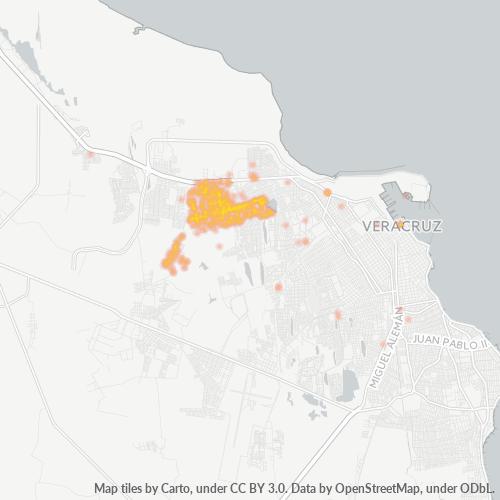 Verksamhetskoncentration i Postnummer 91809 - Veracruz, Veracruz (delstat)
