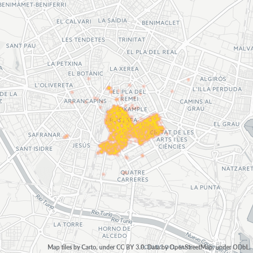 Verksamhetskoncentration i Postnummer 46006 - Valencia, Valencia (autonom region)