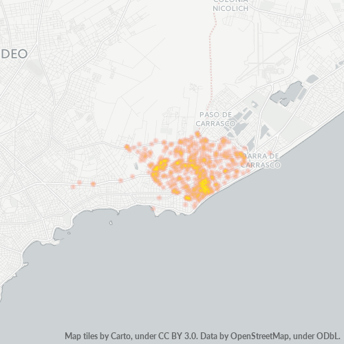 Bedrijfsconcentratie in Postcode 11500 - Carrasco, Montevideo (departement)