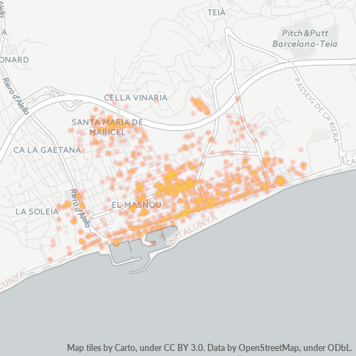 Bedrijfsconcentratie in Postcode 08320 - El Masnou, Catalonië