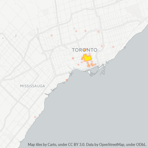 Bedrijfsconcentratie in Postcode M5R - Toronto, Ontario