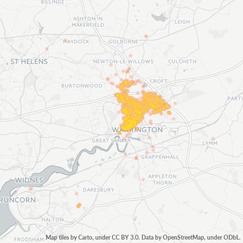 Concentració d'empreses a Codi Postal WA2 - Farington, Anglaterra