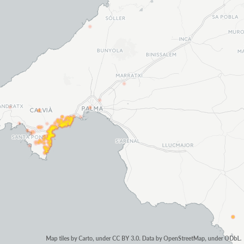 Bedrijfsconcentratie in Postcode 07181 - Spanje