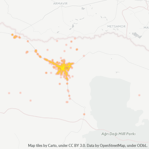 Bedrijfsconcentratie in Postcode 76000 - Halfeli, Iğdır (provincie)