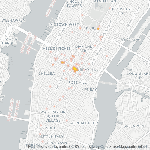 Bedriftskonsentrasjon i Postnummer 10118 - New York, New York (delstat)