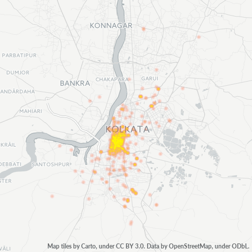 Bedrijfsconcentratie in Postcode 700016 - Calcutta, West-Bengalen
