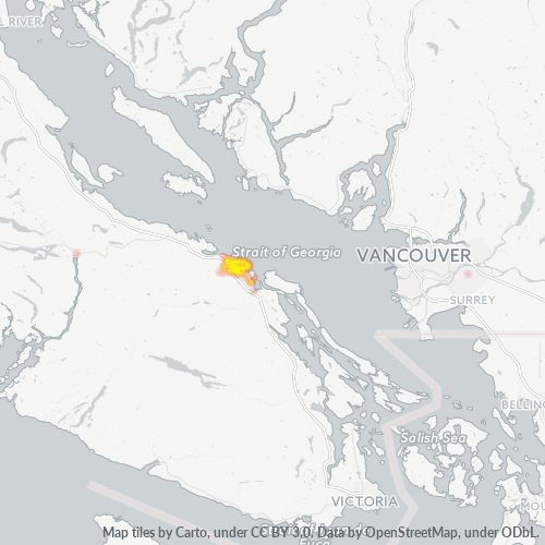 Bedrijfsconcentratie in Postcode V9T - Nanaimo, Brits-Columbia