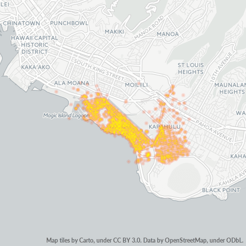 Bedriftskonsentrasjon i Postnummer 96815 - Honolulu, Hawaii