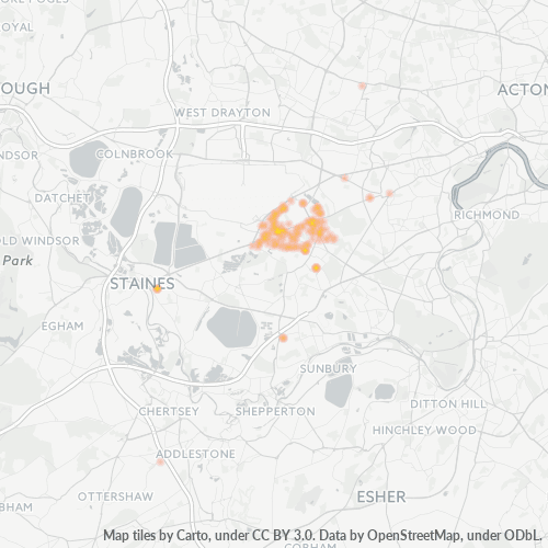 Dami ng Negosyo sa Postal Code TW14 - United Kingdom