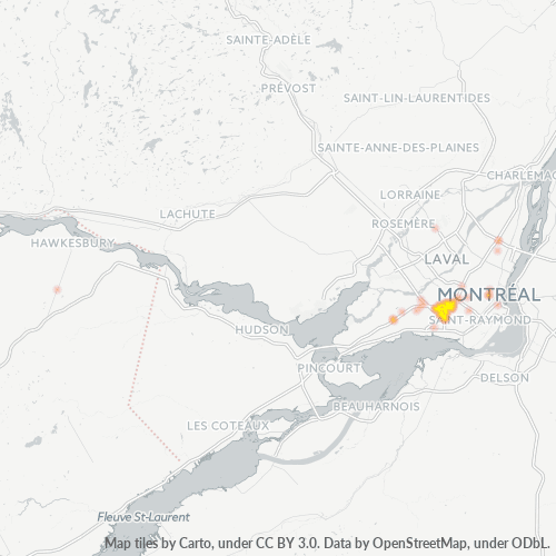 Bedrijfsconcentratie in Postcode H4T - Saint-Laurent, Quebec (provincie)