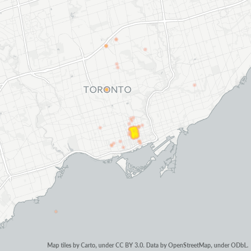 Bedrijfsconcentratie in Postcode M5B - Toronto, Ontario