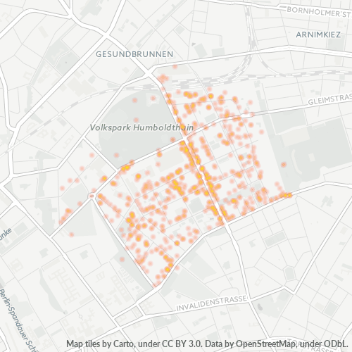 Concentrarea activității în Cod Postal 13355 - Berlin