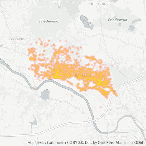 Business Concentration in Postal Code 01445 - Radebeul, Saxony