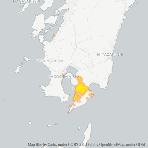 Bedrijfsconcentratie in Postcode 893 - Kagoshima (prefectuur)
