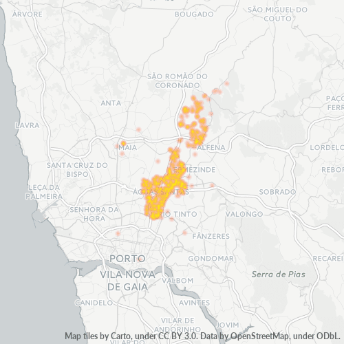 Bedrijfsconcentratie in Postcode 4425 - Maia, Porto (district)