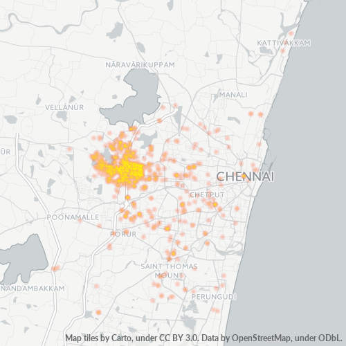 Bedrijfsconcentratie in Postcode 600058 - Ambattūr, Tamil Nadu