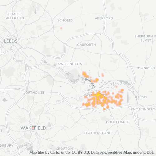 Verksamhetskoncentration i Postnummer WF10 - Castleford, England