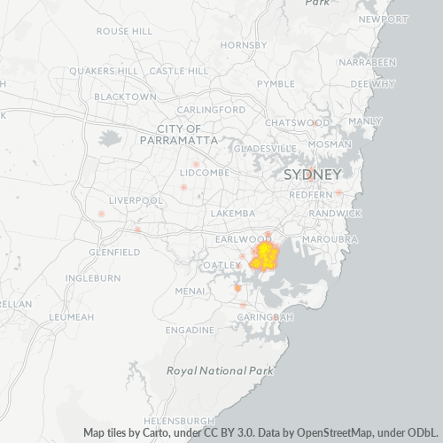Dami ng Negosyo sa Postal Code 2217 - Kogarah, New South Wales