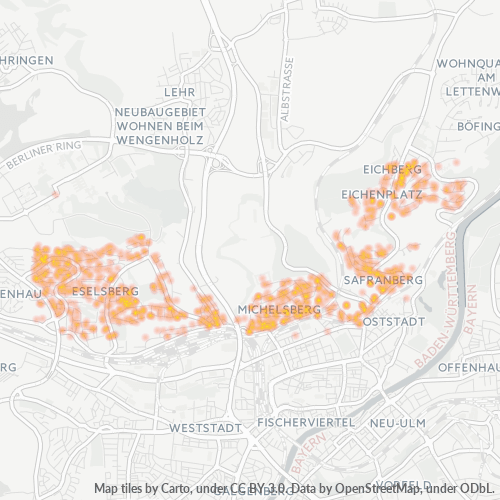 Konsentrasi Perniagaan di Poskod 89075 - Ulm, Baden-Württemberg