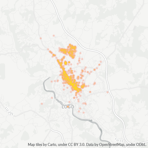 Business Concentration in Postal Code 27003 - Lugo, Galicia (Spain)