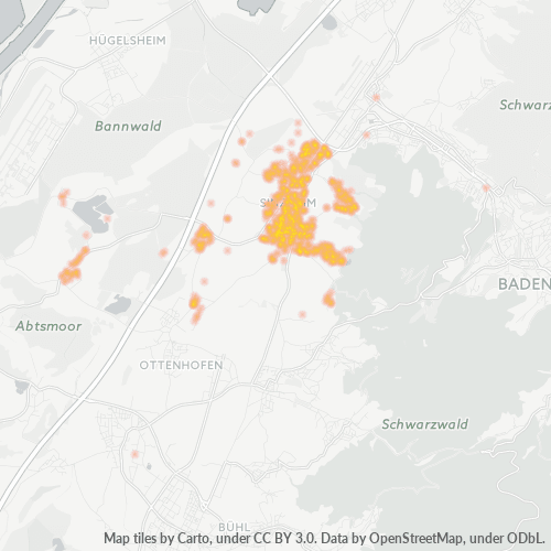 Business Concentration in Postal Code 76547 - Sinzheim, Baden-Württemberg