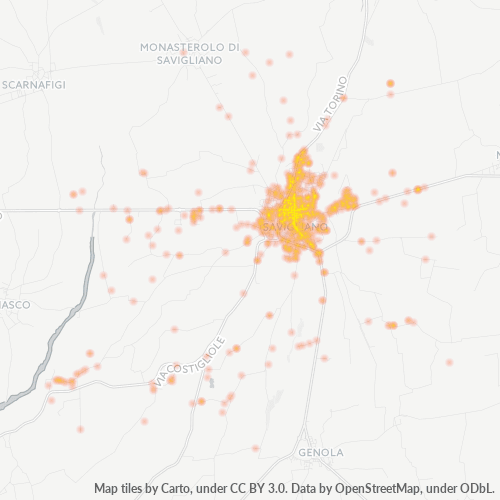 Bedrijfsconcentratie in Postcode 12038 - Italië