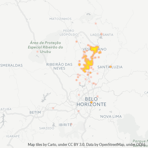 Concentració d'empreses a Codi Postal 33200-000 - Vespasiano, Minas Gerais