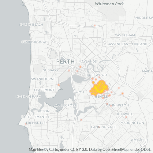 Dami ng Negosyo sa Postal Code 6101 - East Victoria Park, Kanlurang Australya
