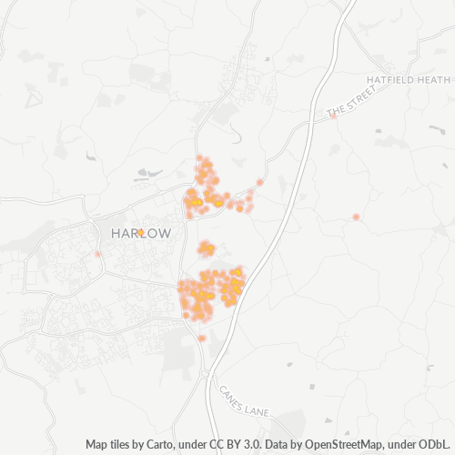 Concentrarea activității în Cod Postal CM17 - Harlow, Anglia