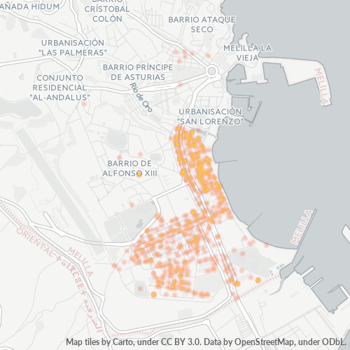 Verksamhetskoncentration i Postnummer 52006 - Melilla