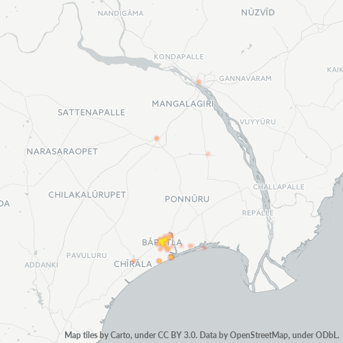 Bedrijfsconcentratie in Postcode 522101 - Bāpatla, Andhra Pradesh