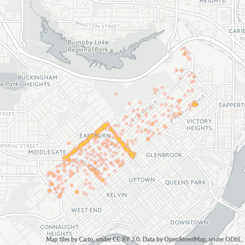 Bedrijfsconcentratie in Postcode V3N - Burnaby, Brits-Columbia
