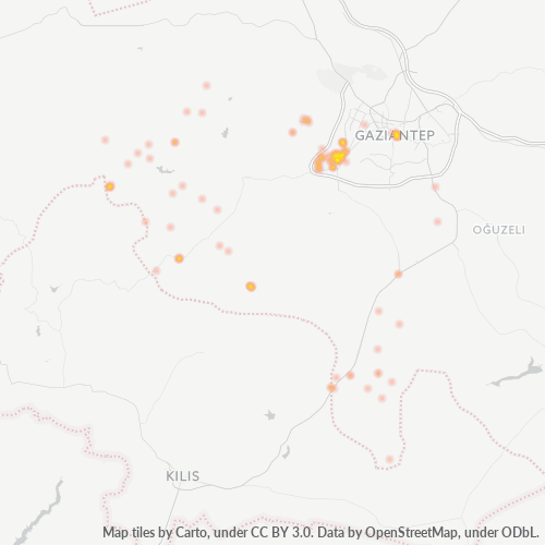 Ettevõttete kontsentratsioon asukohas Postiindeksi 27410 - Şahinbey, Gaziantepi provints