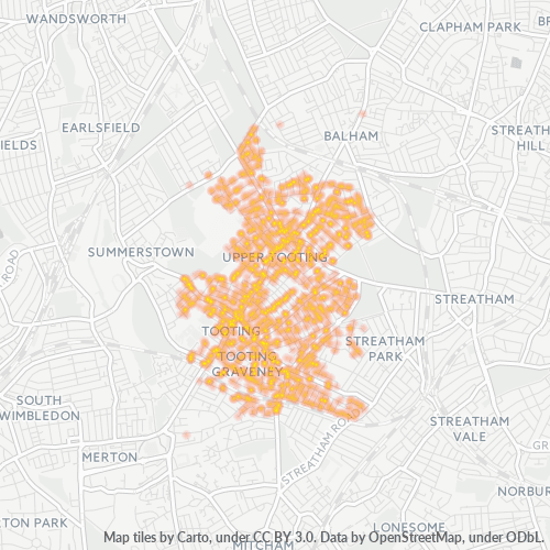 Concentració d'empreses a Codi Postal SW17 - Londres, Anglaterra