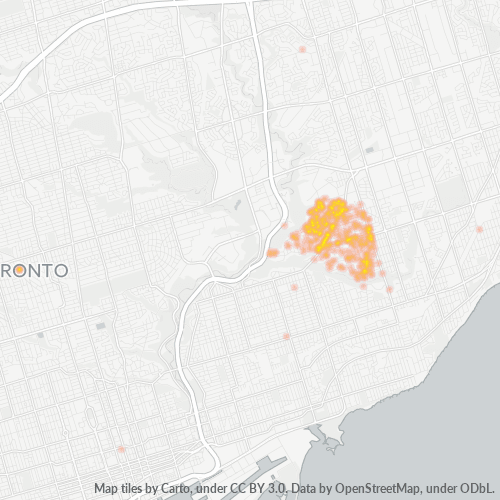 Bedrijfsconcentratie in Postcode M4B - Toronto, Ontario