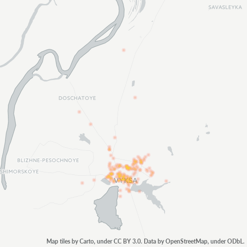 Bedrijfsconcentratie in Postcode 607060 - Vyksa, Oblast Nizjni Novgorod