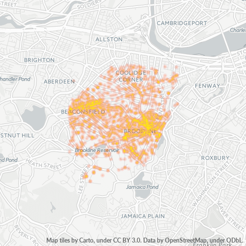 Bedriftskonsentrasjon i Postnummer 02445 - Brookline, Massachusetts